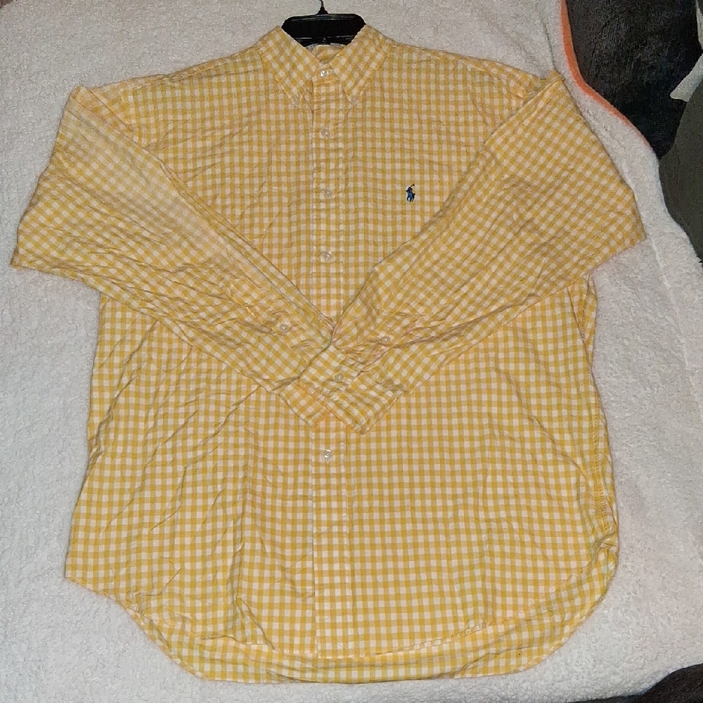 Ralph Lauren "Polo" Sz Large L/S Yellow Casual Button Down "Blake" Shirt - Picture 1 of 4